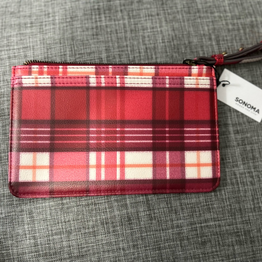New Sonoma plaid wristlet